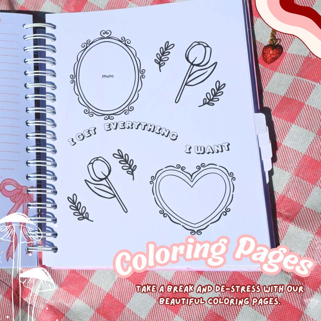 2025 Planner - Aesthetic Spiral Planner Pink (300 Pages)