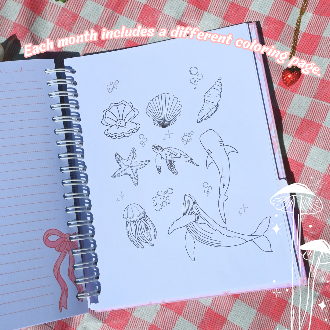 2025 Planner - Aesthetic Spiral Planner Pink (300 Pages)