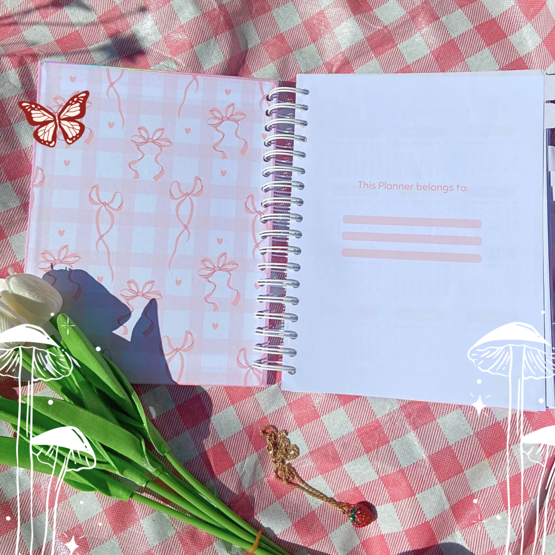2025 Planner - Aesthetic Spiral Planner Pink (300 Pages)