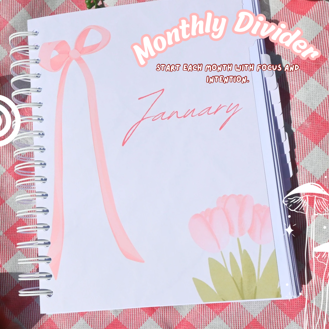 2025 Planner - Aesthetic Spiral Planner Pink (300 Pages)