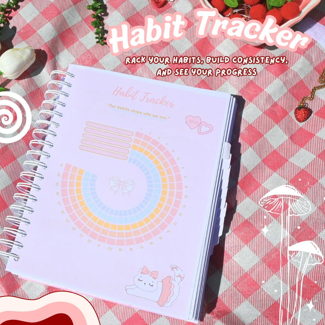 2025 Planner - Aesthetic Spiral Planner Pink (300 Pages)