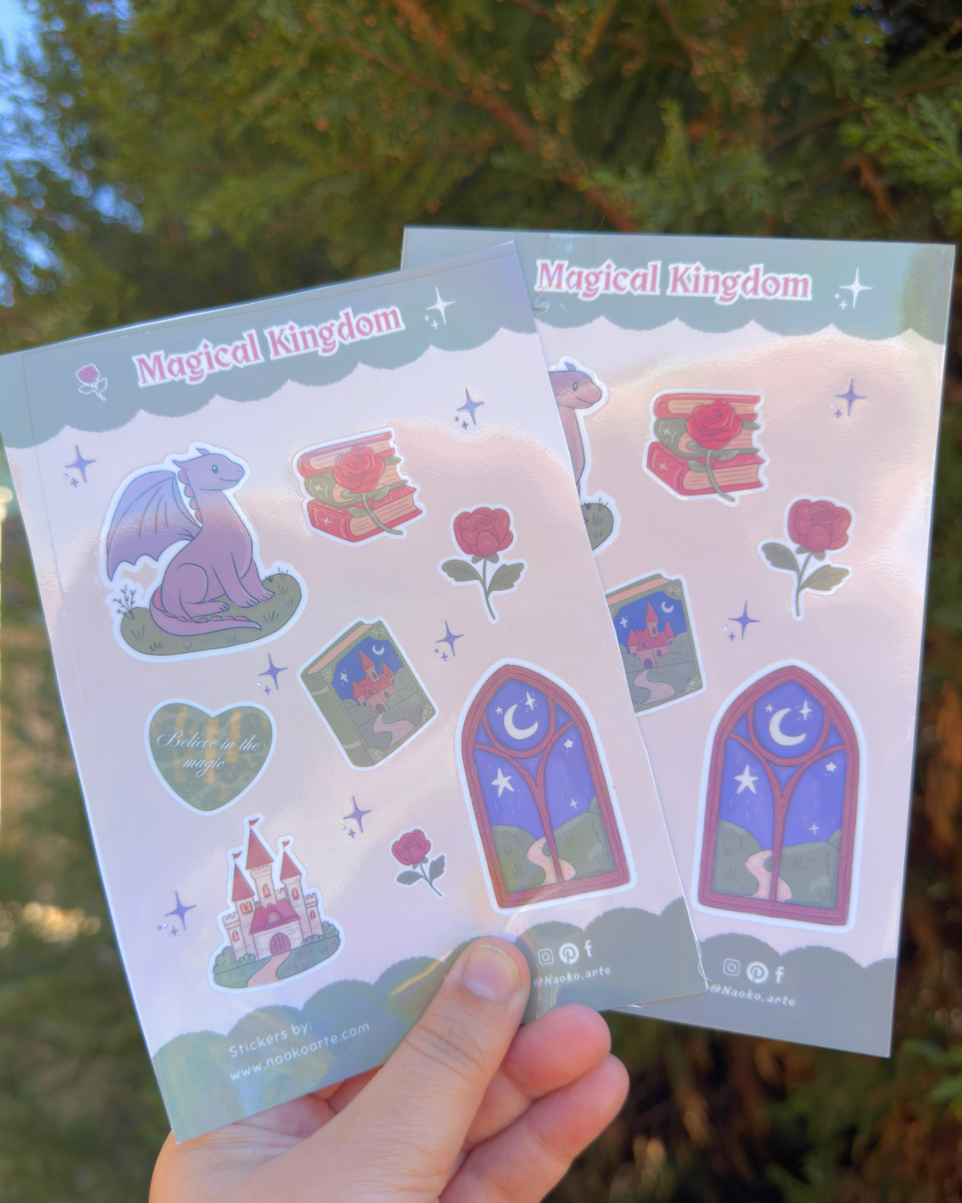 Magical Kingdom Stickers – Sticker Sheet 🐉🏰 (Handmade)