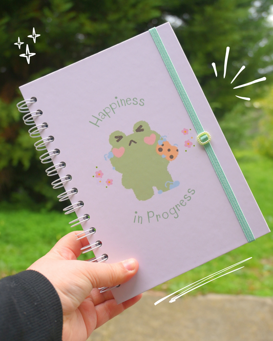 Spiral Bullet Journal 🐸🌼🌿 | Happines in progress | A5 Notebook