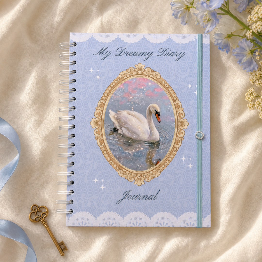 Blue My Dreamy Diary guided and dotted journal handmade by Naoko Arte