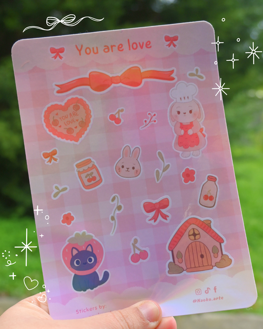 You Are Love – Sticker Sheet 💗🐰🍓