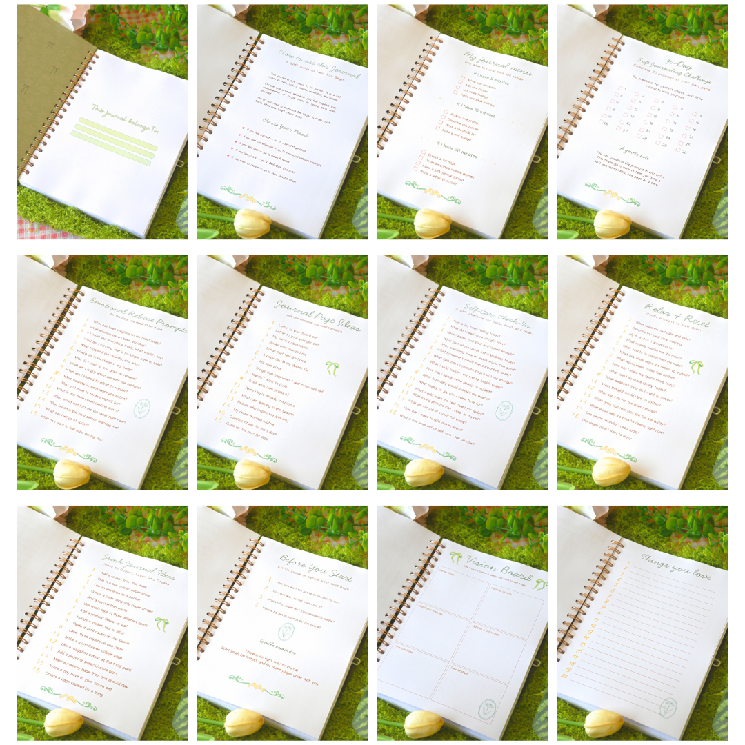 Overview of the guided pages included in My Secret Diary