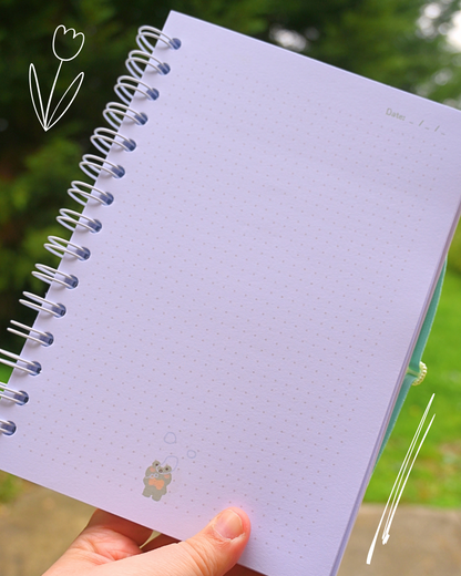 Spiral Bullet Journal 🐸🌼🌿 | Happines in progress | A5 Notebook