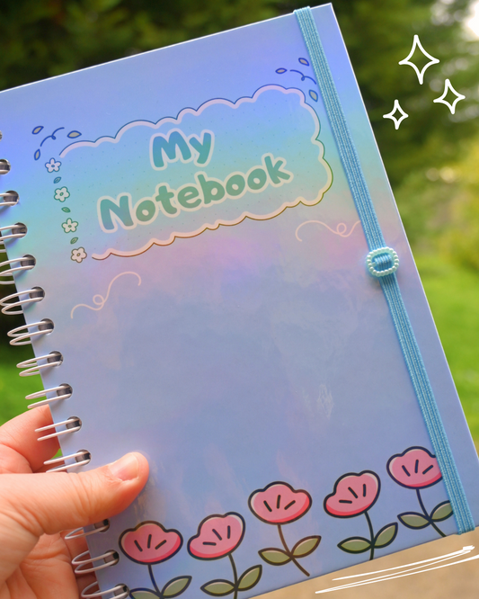 Spiral Bullet Journal 🌈🌷 |Blue Bloom Days | A5 Dotted Notebook