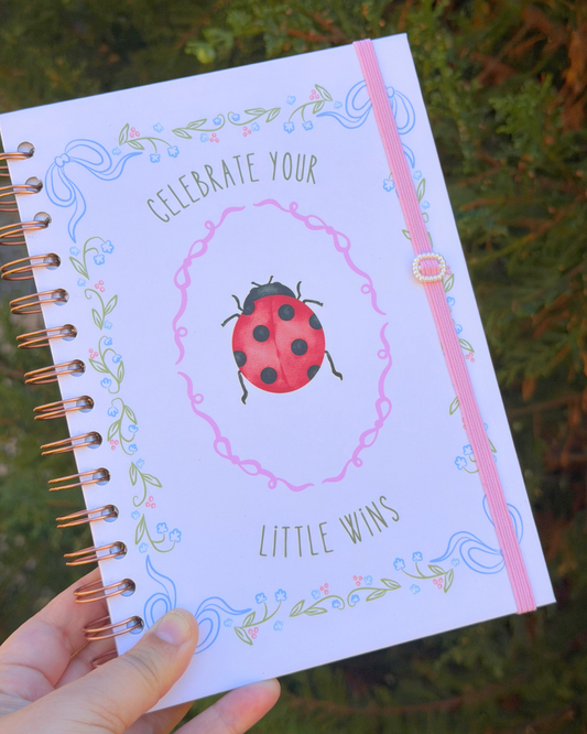 Soft Start Journal – Little Wins 🐞 (Handmade)