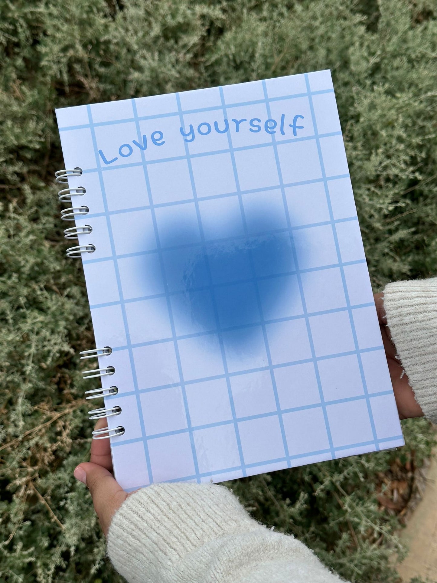 Blue Heart Notebook - Spiral Notebook (Lines) Love Yourself 💙 | B5 Notebook